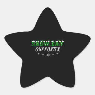 Pegatina En Forma De Estrella Partidarios del Día de la Nieve Feliz Navidad