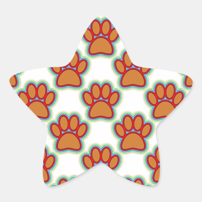 Pegatina En Forma De Estrella Pasta de Cachorro (Anverso)