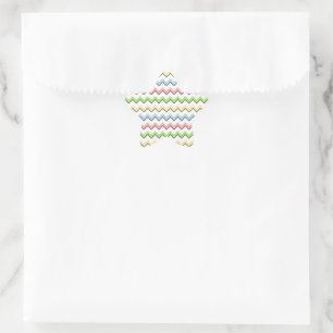 Pegatina En Forma De Estrella Pastel Chevron-Drop Shadow por Shirley Taylor