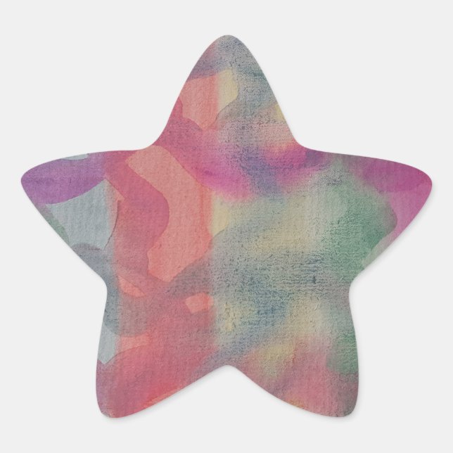 Pegatina En Forma De Estrella Pastel Resumen Arte (Anverso)