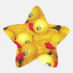 Pegatina En Forma De Estrella Patos de goma amarillos