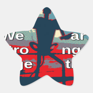 Pegatina En Forma De Estrella Patriotic USA Hope Graphic Art Print Design