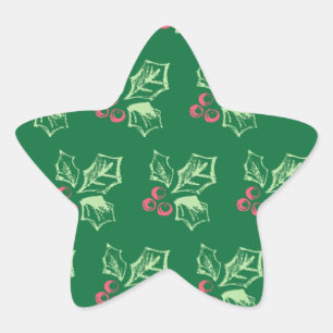 Pegatina En Forma De Estrella Patrón Chalk Mistletoe