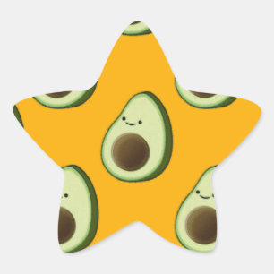 Pegatina En Forma De Estrella Patrón de aguacate