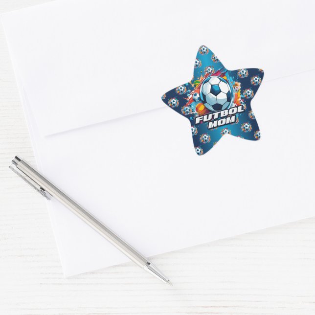 Pegatina En Forma De Estrella Patrón de bola de fútbol de la mamá Futbol (Subido por el creador)