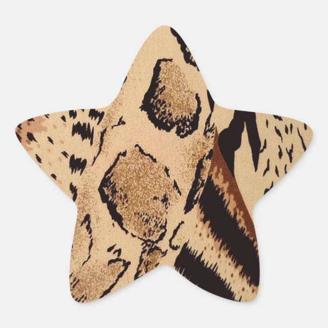Pegatina En Forma De Estrella Patrón de Cheetah (Anverso)