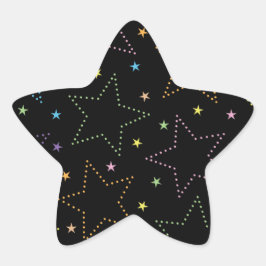 Pegatina En Forma De Estrella Patrón de cielo estrellado mágico colorido