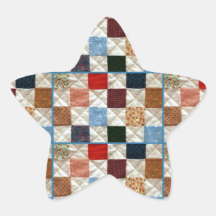 Pegatina En Forma De Estrella Patrón de cuadrados coloridos