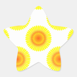 Pegatina En Forma De Estrella Patrón de girasol personalizado