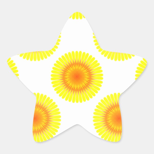 Pegatina En Forma De Estrella Patrón de girasol personalizado (Anverso)