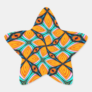 Pegatina En Forma De Estrella Patrón de hojas de palmeras tropicales