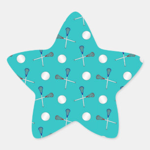 Pegatina En Forma De Estrella Patrón de lacrosina turquesa