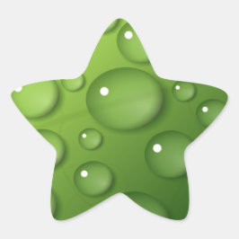 Pegatina En Forma De Estrella Patrón de lluvia verde