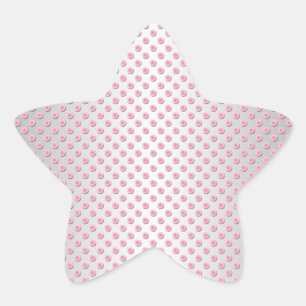 Pegatina En Forma De Estrella Patrón de lunares blancos plateados y rosados