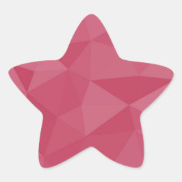 Pegatina En Forma De Estrella Patrón de malla geométrica de luz rosa