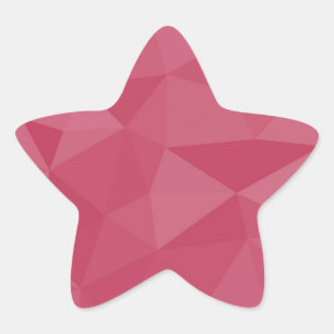 Pegatina En Forma De Estrella Patrón de malla geométrica de luz rosa