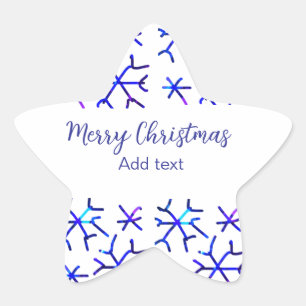 Pegatina En Forma De Estrella Patrón de Navidades de copos de nieve brillantes m