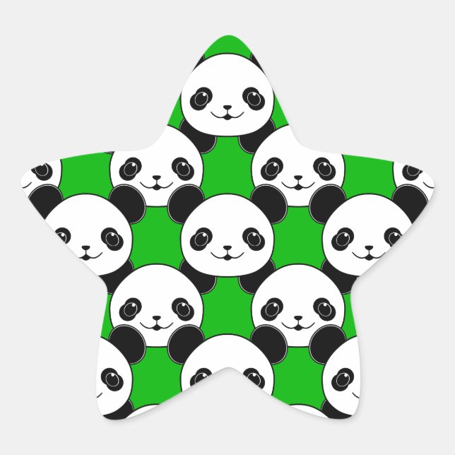 Pegatina En Forma De Estrella Patrón de oso Kawaii Panda (Anverso)