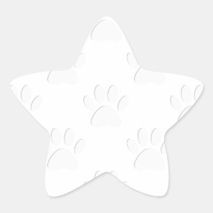 Pegatina En Forma De Estrella Patrón de pata de perro recortado en papel