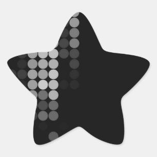 Pegatina En Forma De Estrella Patrón de puntos en tonos de gris