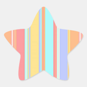 Pegatina En Forma De Estrella Patrón de rayas pastel