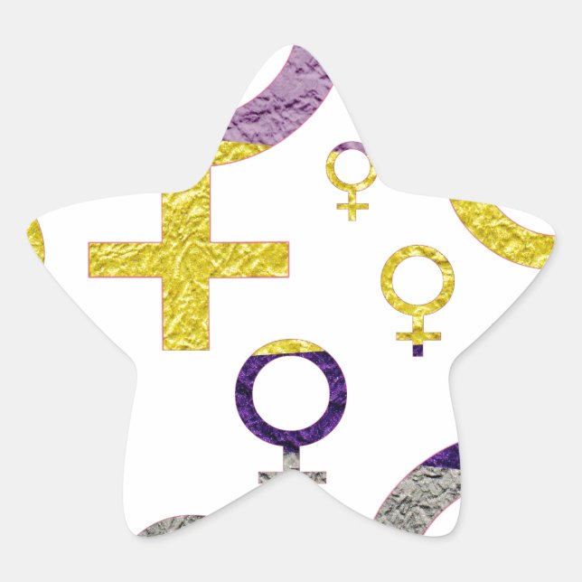 Pegatina En Forma De Estrella Patrón de símbolo femenino (Anverso)