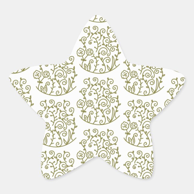 Pegatina En Forma De Estrella patrón de swirl (Anverso)