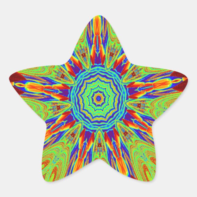 Pegatina En Forma De Estrella Patrón étnico asiático-africano (Anverso)