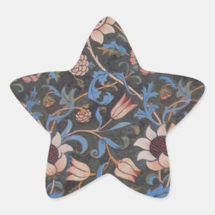 Pegatina En Forma De Estrella Patrón Evenlode de William Morris: Vintage Malhumo