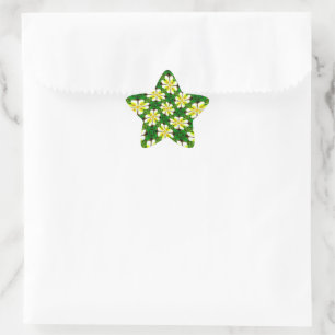 Pegatina En Forma De Estrella Patrón frangipano amarillo