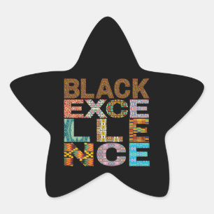 Pegatina En Forma De Estrella Patrón Kente de Excelencia Negra