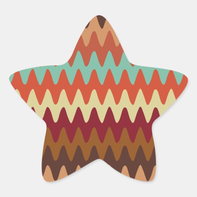 Pegatina En Forma De Estrella Patrón ondulado Sedona Sudoeste (Anverso)