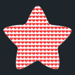 Pegatina En Forma De Estrella Patrones de corazón rojo Bodas cumpleaños de San V<br><div class="desc">¡Impreso con adorables diseños de corazón rojo!</div>