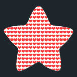 Pegatina En Forma De Estrella Patrones de corazón rojo Bodas cumpleaños de San V<br><div class="desc">¡Impreso con adorables diseños de corazón rojo!</div>