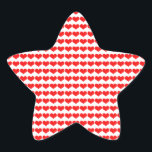 Pegatina En Forma De Estrella Patrones de Corazón Rojo Bodas Cumpleaños San Vale<br><div class="desc">Impresos con adorables diseños de corazones rojos!</div>