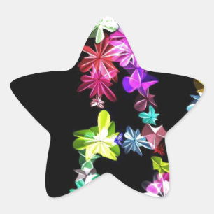 Pegatina En Forma De Estrella Paz, amor y unidad