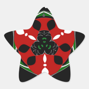 Pegatina En Forma De Estrella "Paz: con Escudo Emblema"