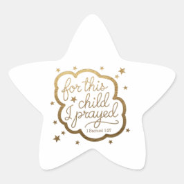 Pegatina En Forma De Estrella Pegatina con versículo de la Biblia de 1 Samuel 1: