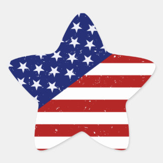 Pegatina En Forma De Estrella Pegatina de bandera estadounidense con problemas
