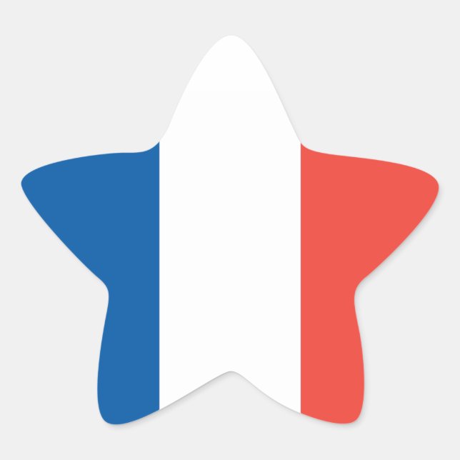 Pegatina En Forma De Estrella Pegatina de bandera francesa (Anverso)
