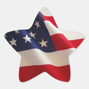 Pegatina En Forma De Estrella Pegatina de Bandera Patriótica Estadounidense