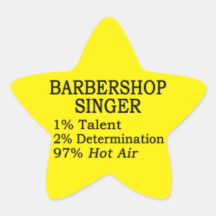 Pegatina En Forma De Estrella Pegatina de Barbershop Singer Hot Air Star