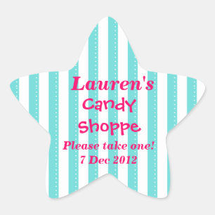 Pegatina En Forma De Estrella pegatina de compras de candy azul y rosa caliente