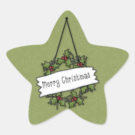 Pegatina En Forma De Estrella Pegatina de Corona de Navidad