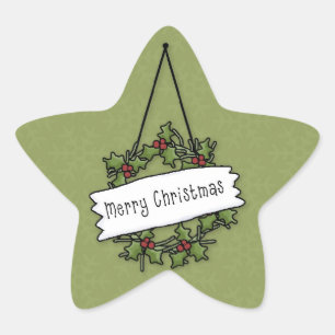 Pegatina En Forma De Estrella Pegatina de Corona de Navidad