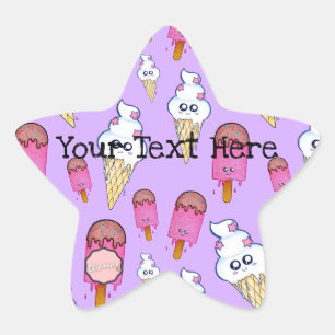 Pegatina En Forma De Estrella Pegatina de estrella de cono de helado de paleta p
