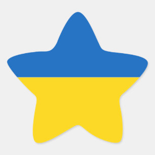 Pegatina En Forma De Estrella Pegatina de estrella de la bandera de Ucrania