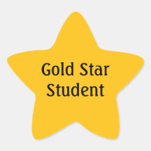 Pegatina de Estudiante Estrella de Oro Recompensa
