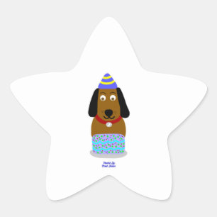 Pegatina En Forma De Estrella Pegatina de la Estrella del Cachorro Feliz Cumplea