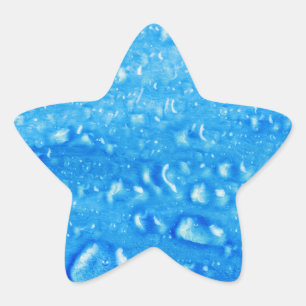 Pegatina En Forma De Estrella Pegatina de las gotas de agua azul